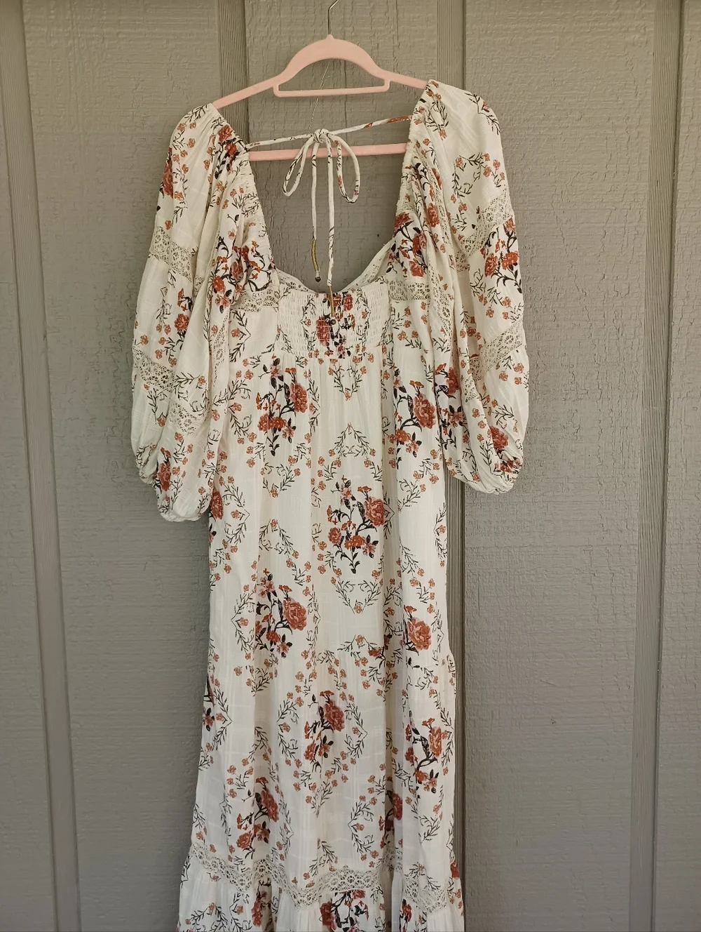 Free People All The Attitude Maxi Dress Size L Women Boho Cottagecore Floral - Picture 6 of 15